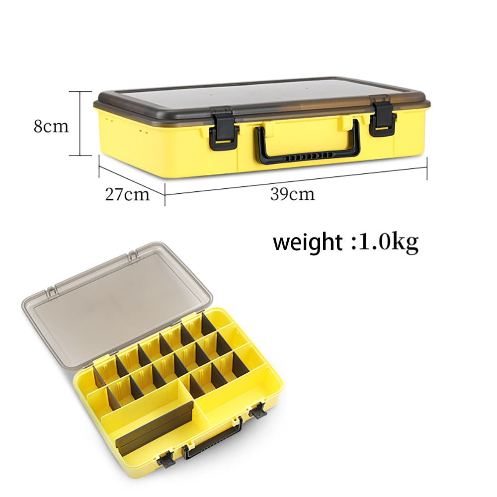 Large-Capacity Double-Layer Fishing Tackle Box Multifunctional Carp Fishing Accessory Storage Box Portable Fishing Bait Box