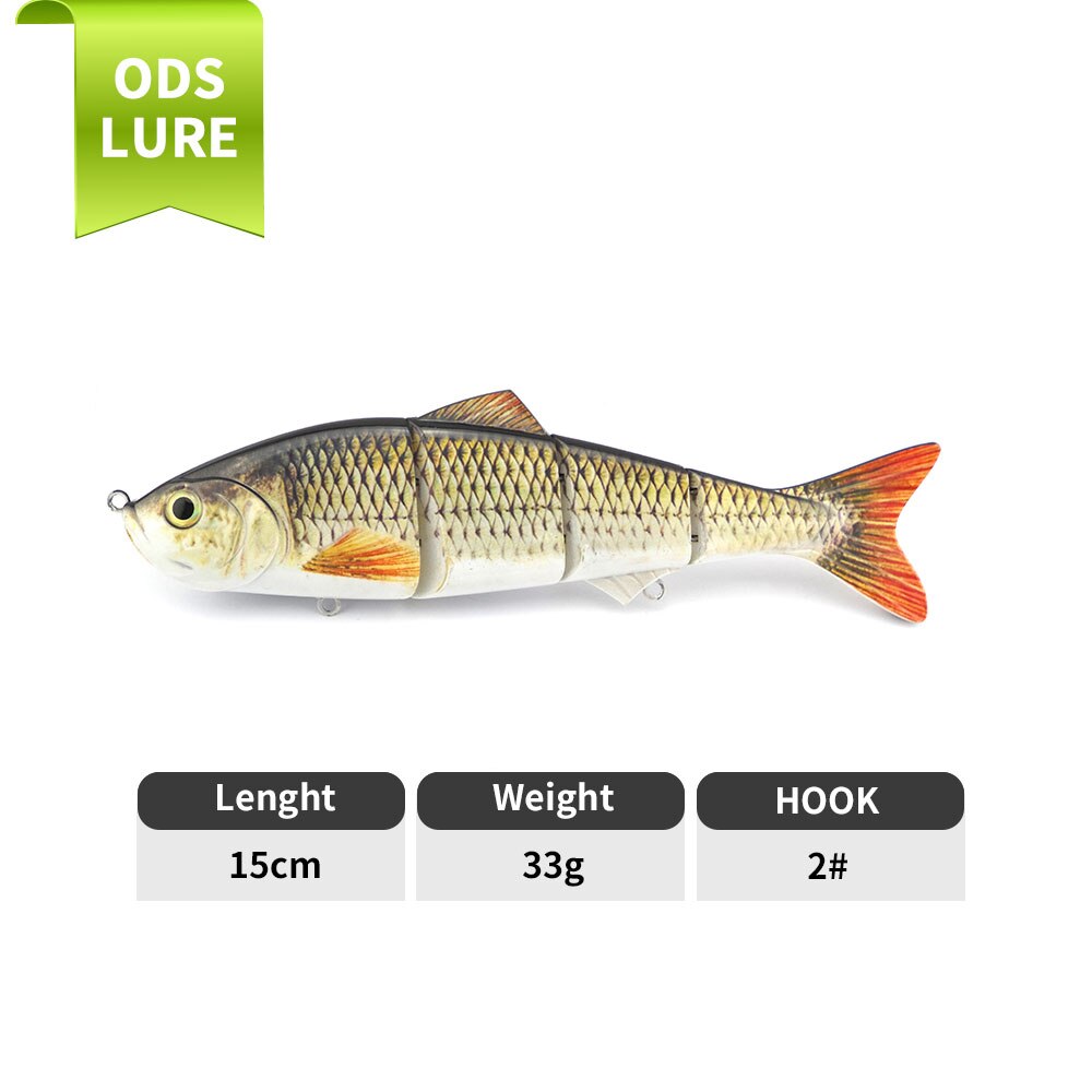 ODS 150mm 33g Freshwater 4 Sections multi Jointed life like sinking Swimbait fishing lure Hard Artificial Bait