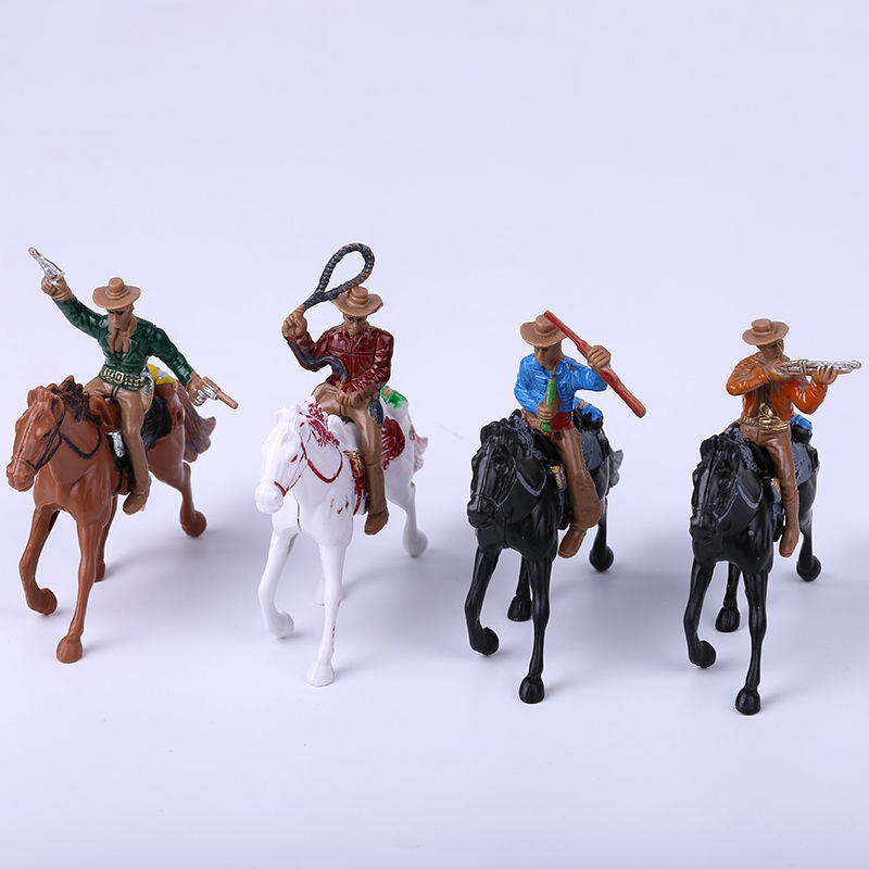 16Pcs Small Indian Horse West Cowboy Plastic Classic Toys Children Kids Toy Indians Military Soliders Model Figure