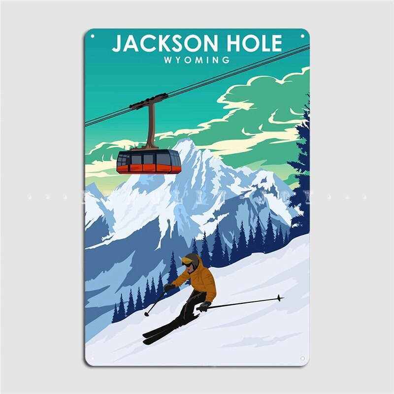 Jackson Hole Wyoming Metal Plaque Poster Personalized Kitchen Cinema Kitchen Painting Décor Tin Sign Posters