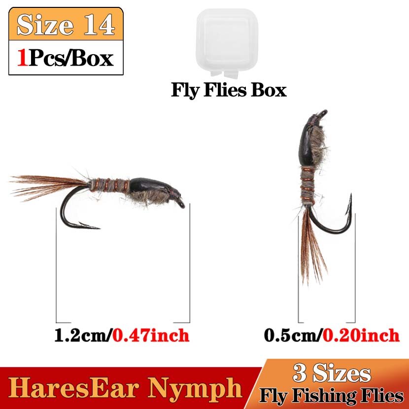 10Pcs #10 14# #16 Rabbit Nymph Fishing Lure Fast Sinking Copper Wire Tungsten Bead Head Nymph Flies Trout Fly Fishing Lures