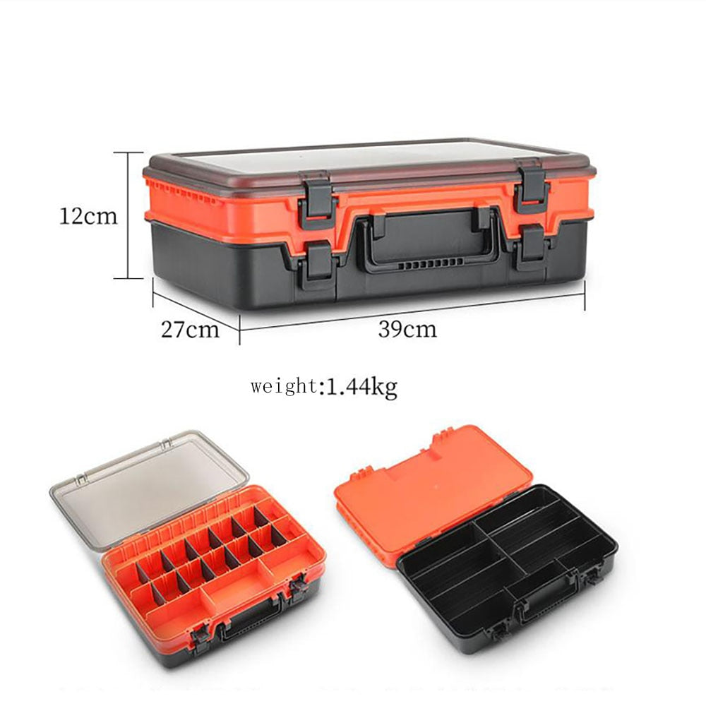 Large-Capacity Double-Layer Fishing Tackle Box Multifunctional Carp Fishing Accessory Storage Box Portable Fishing Bait Box