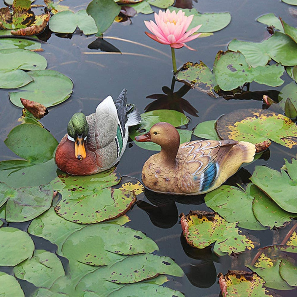 Mandarin Duck Statue Hunting Shooting Decoy Outdoor Tank Animal Sculptures Home Garden Lawn Ornaments Garden Pool Pond Decors