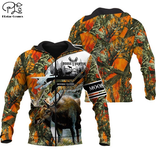 PLstar Cosmos Animal Camo Moose Hunting Hunter Causal Pullover NewFashion 3DPrint Zipper/Hoodies/Sweatshirt/Jacket/Men/Women s11