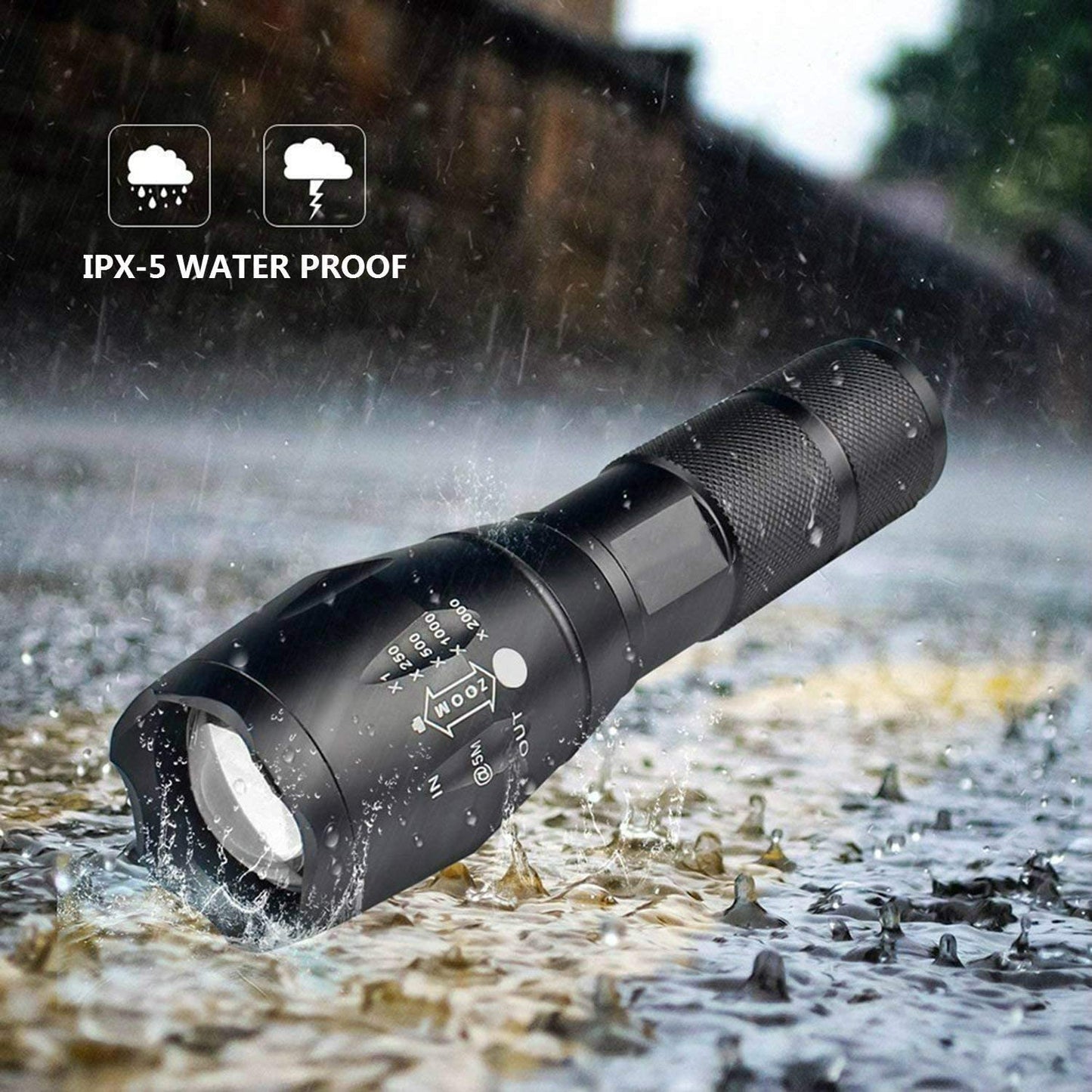 Powerful T6 LED Flashlight Super Bright Aluminum Alloy Portable Torch USB Rechargeable Outdoor Camping Tactical Flash Light
