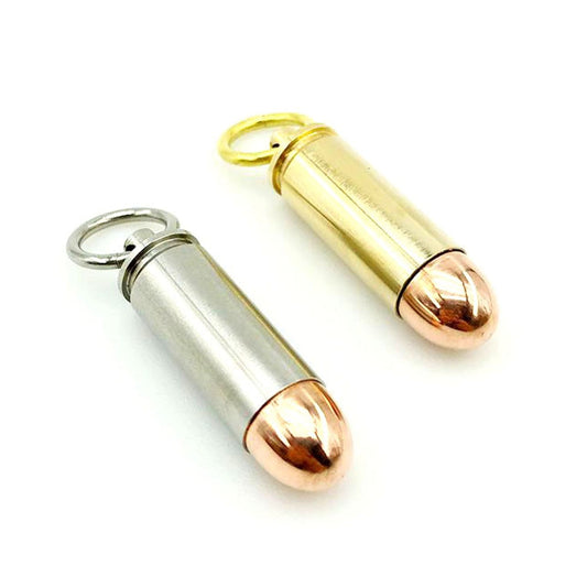 1 Pcs Outdoors Emergency Survival Tool EDC Stainless Steel Brass Copper Bottle Pill Box Waterproof Capsule Seal Keychain