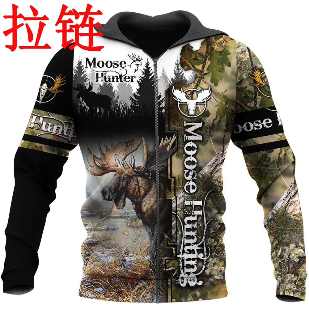 Moose Hunting Camo 3D Print Hoodies men/women Harajuku Fashion Hooded Sweatshirt Autumn Hoody Casual streetwear hoodie SL-074