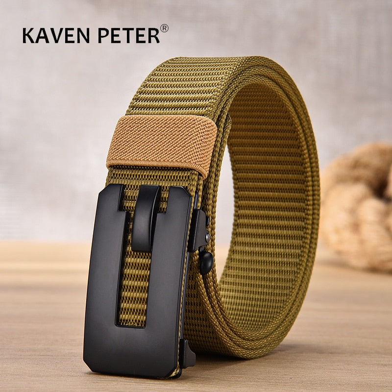 Men&#39;s Military Genuine Tactical Belt Automatic Buckle High Quality Nylon Army Canvas Male Belts Outdoor Sports Accessories