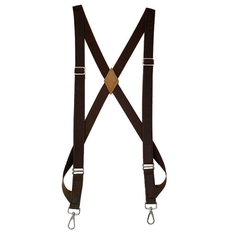 Men&#39;s Suspenders Braces Hunting Hook Suspenders Adult Suspensorio Tirantes Hombre Bretelles Motorcycle Suspenders Hook Strap