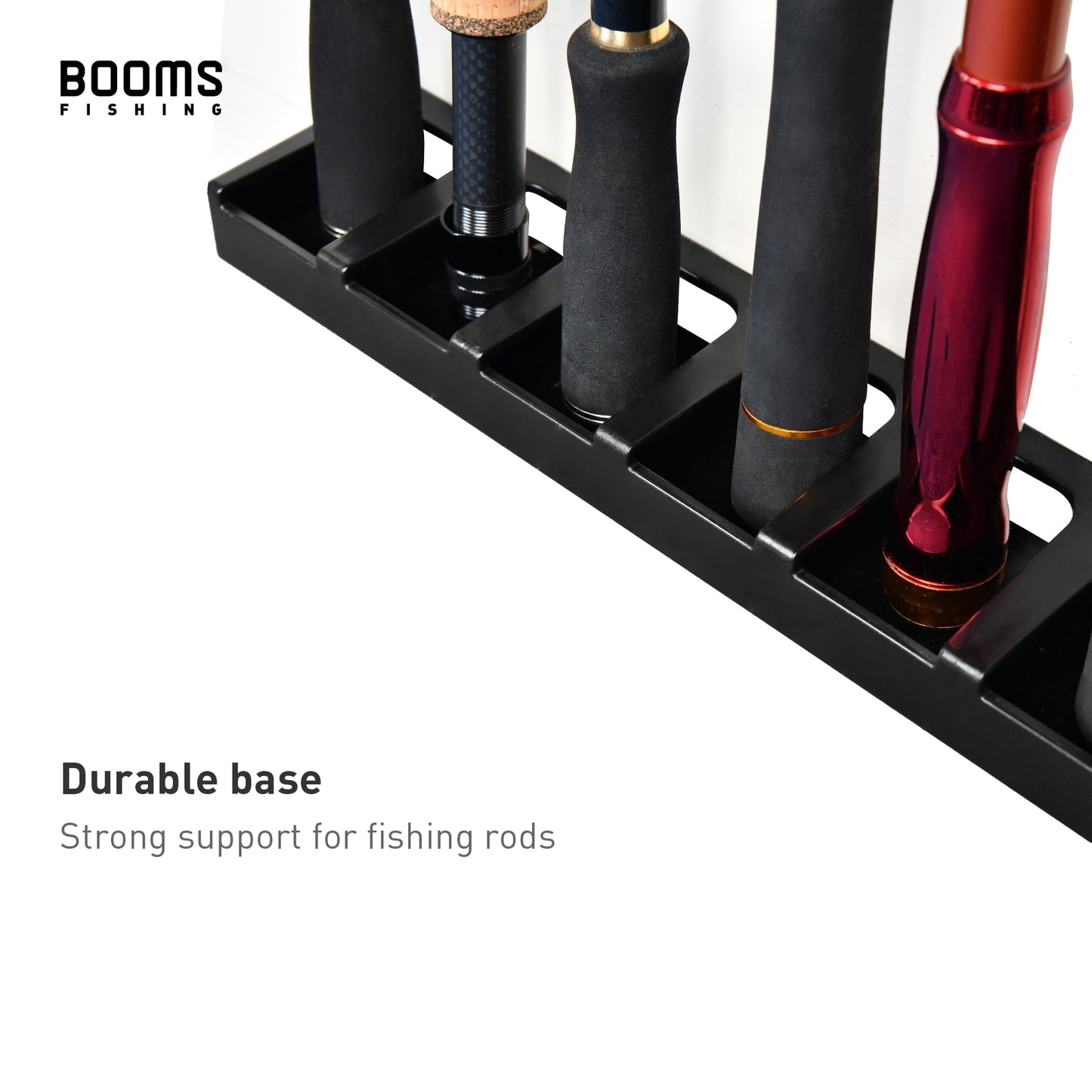 Booms Fishing WV2 Vertical 6-Rod Rack Fishing Pole Holder Rod Holders Wall Mount Modular for Garage