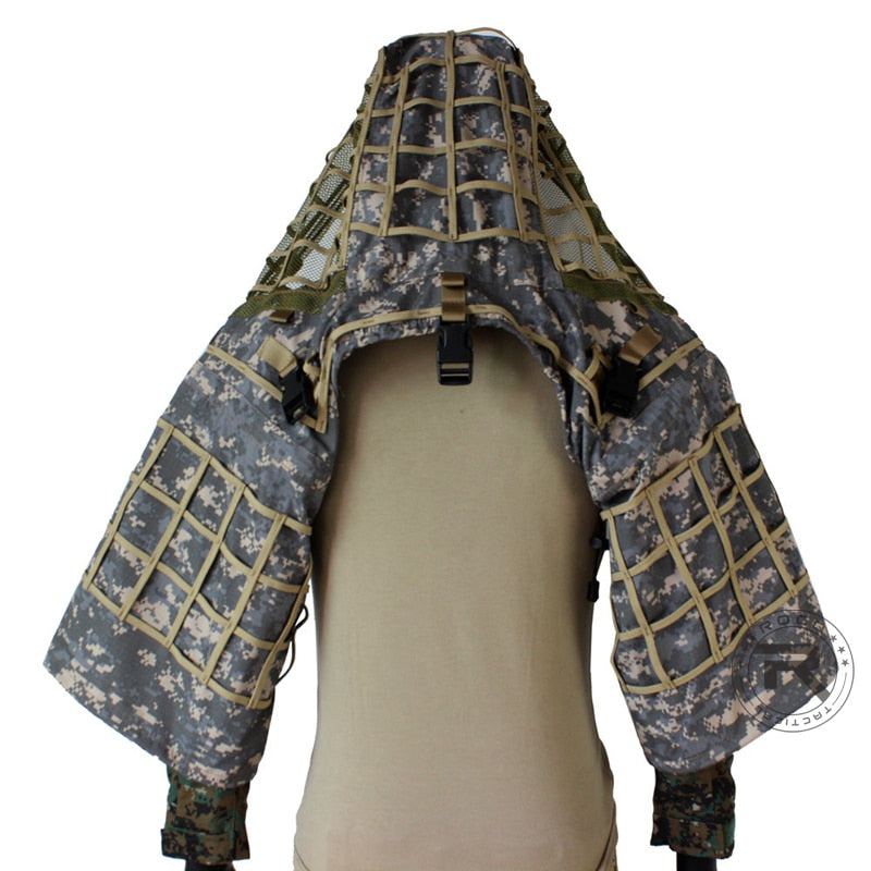 ROCOTACTICAL Military Sniper Ghillie Viper Hood Combat Ghillie Suit Foundation Custom Ghillie Hood Jacket Camouflage Woodland