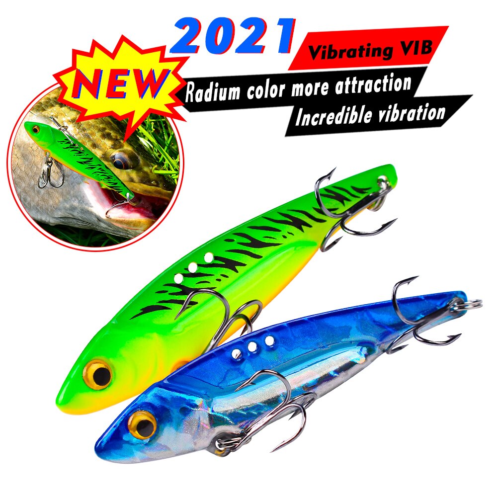 Sunlure 3D Eyes VIB Lure 1pc Floating Pencil 5g-7g-12g-17g-20g Spoon Painting Fishing Lure Hard Bait Fishing Tackle Treble Hook