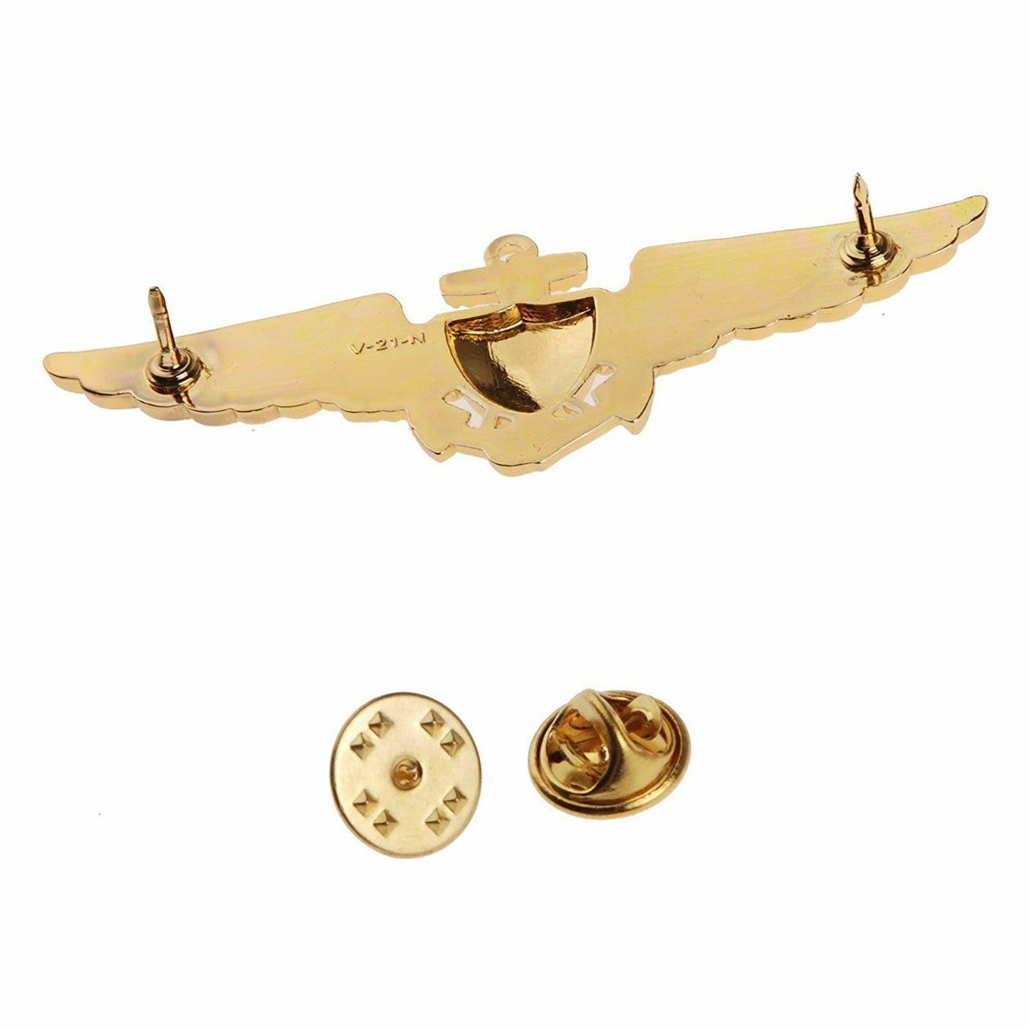 WWII US MILITARY NAVY MARINE CORPS AVIATOR WINGS PIN BADGE GOLD