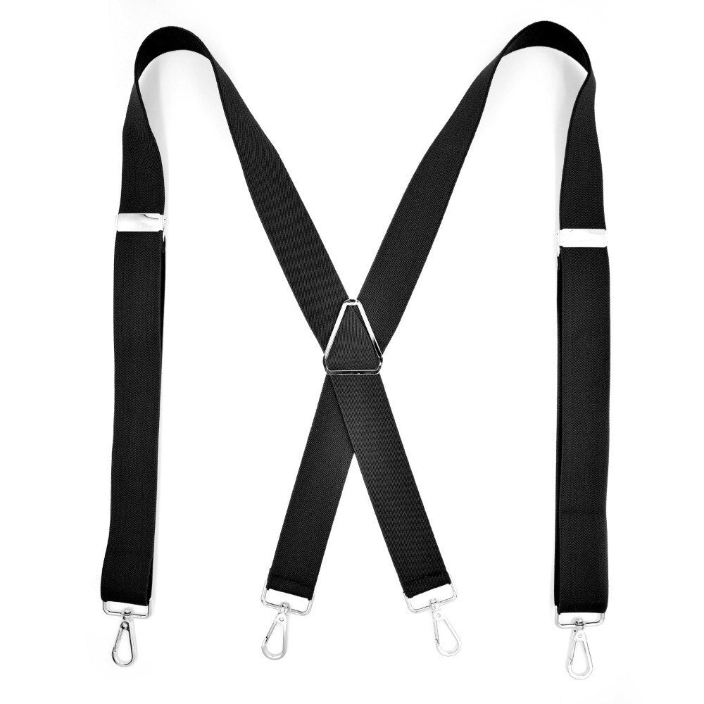 2.5cm width Triangle Metal X Back Suspensorio Classic 4 Hook Clip High Elastic Business Men Gift Suspenders Husband Father