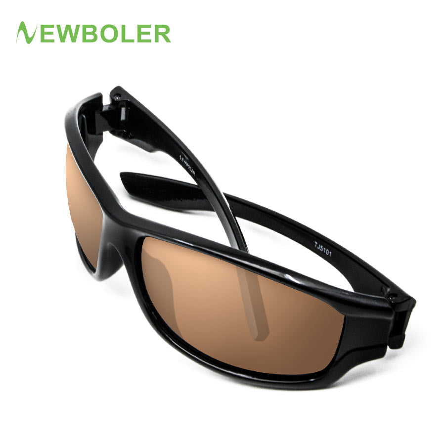 NEWBOLER Polarized Fishing Sunglasses Brown Yellow Lenses Night Version Men Glasses Outdoor Sport Driving Cycling Eyewear UV400