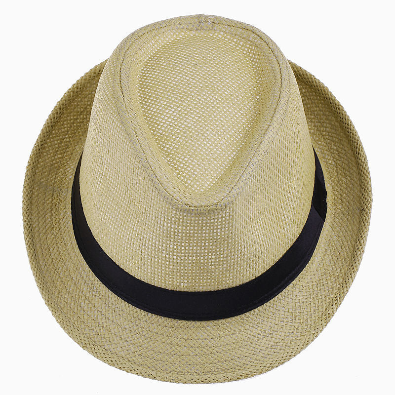 LNPBD Hot Unisex Women Men Fashion Summer Casual Trendy Beach Sun Straw Panama Jazz Hat Cowboy Fedora hat Gangster Cap