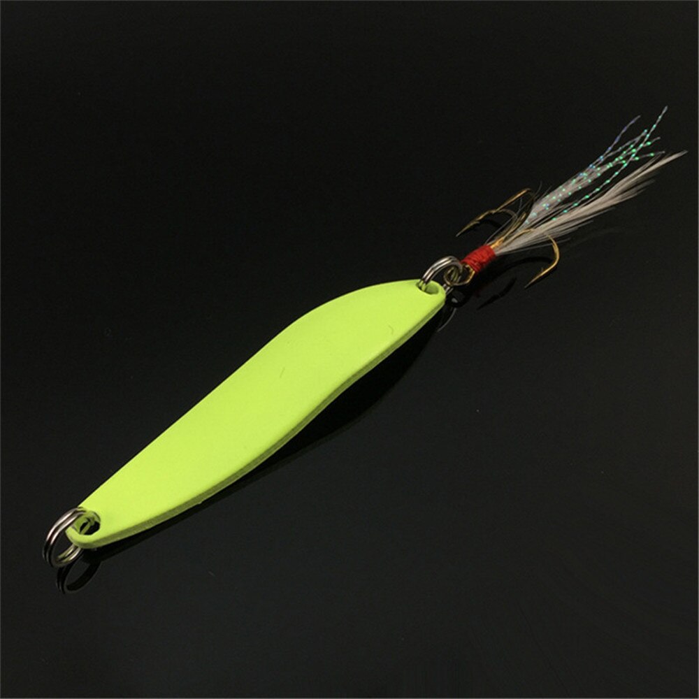 1pcs 5g 7g 10g 13g  Luminous Fishing Spinner Spoon Lure Hard Bait with Feather For Bass Sea Lures Wobbles Fishing Accessories