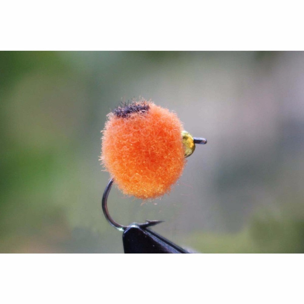 Tigofly 36 pcs/lot Orange/White/Red Brass Beadhead Egg Fly Glo Bug Salmon Trout Fly Fishing Flies Lures Free Fly Box