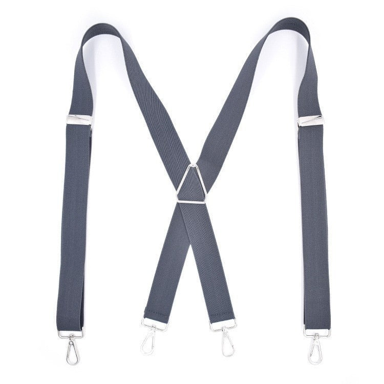 2.5cm width Triangle Metal X Back Suspensorio Classic 4 Hook Clip High Elastic Business Men Gift Suspenders Husband Father