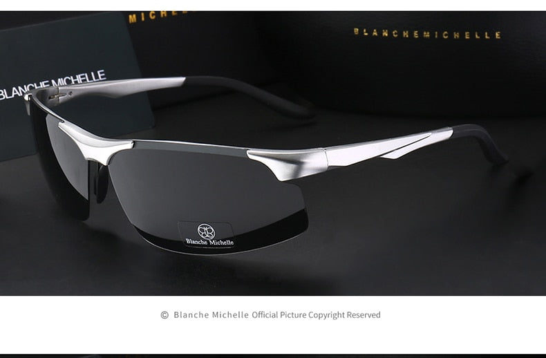 2022 Aluminum Magnesium Men Sunglasses Polarized Sports Driving Night Vision Goggles Sunglass Fishing UV400 Rimless Sun Glasses