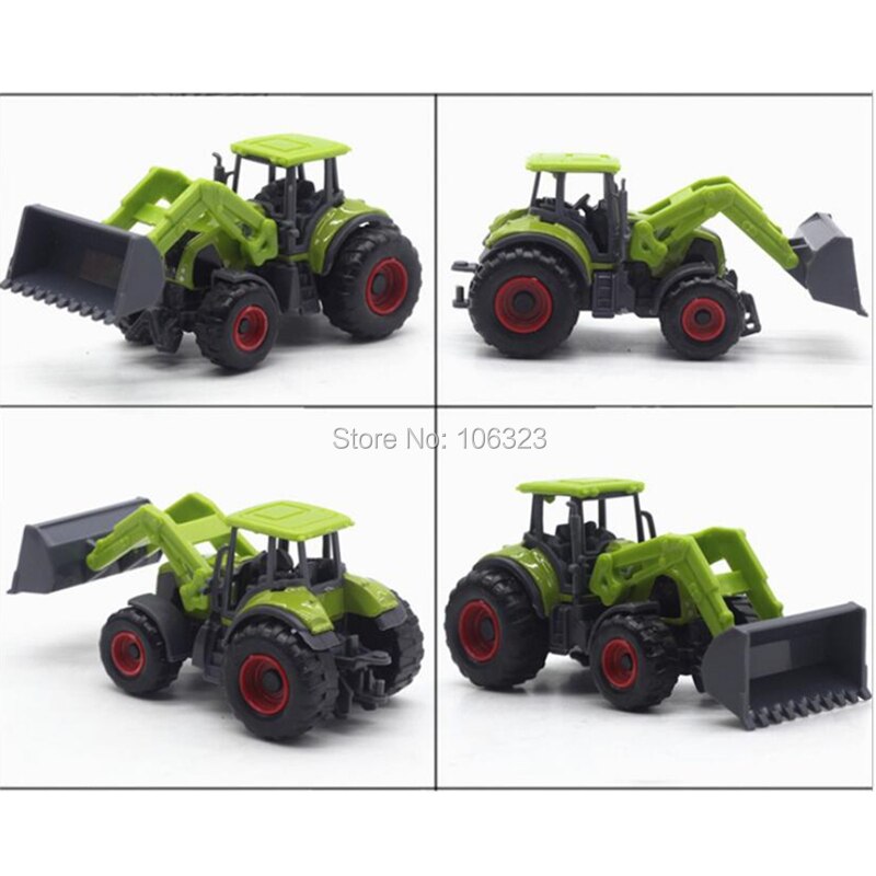 New 4 in 1 lots Metal + ABS Alloy Farm Trucks Models, Farmer Car Die-cast Toy Vehicles: Corn Rice Harvesters Tractors Bulldozers