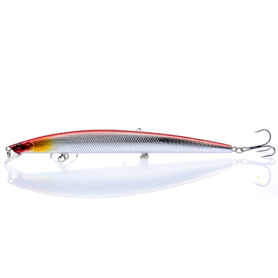 Best selling 1pcs 18cm 24g big long fish Minnow sea fishing lure bait 3D eyes Strong hooks lures for sea fishing