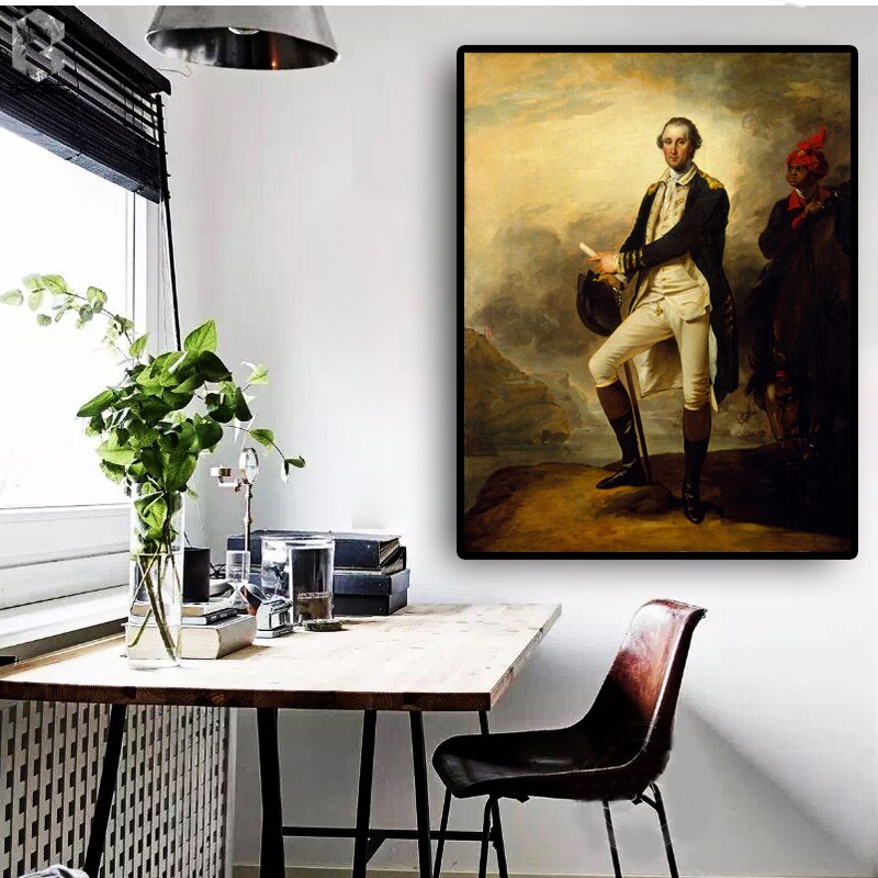 Vintage George Washington Famous Portrait Oil Painting on Canvas Posters and Prints Scandinavian Wall Picture for Living Room