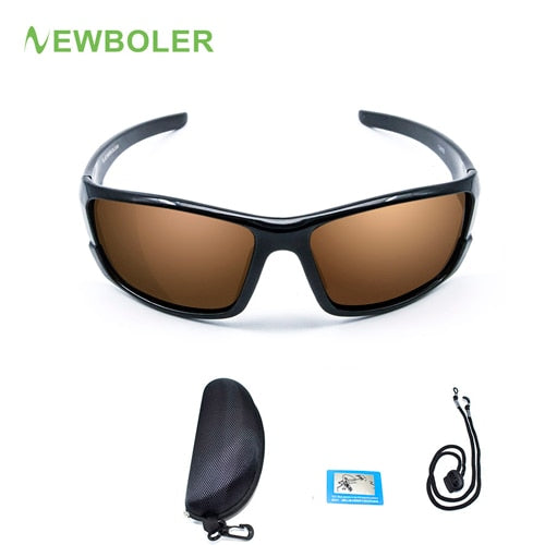 NEWBOLER Polarized Fishing Sunglasses Brown Yellow Lenses Night Version Men Glasses Outdoor Sport Driving Cycling Eyewear UV400