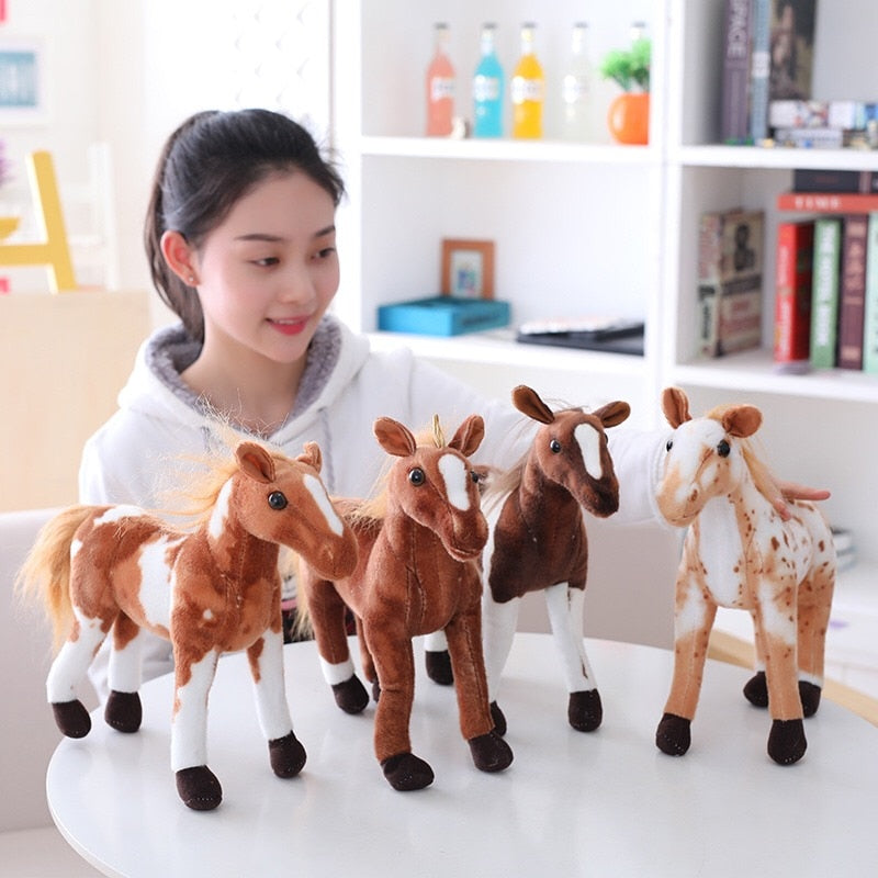 Simulation Horse Plush Toy 4 Styles Stuffed Animal Dolls High Quality Classic Toys Kids Birthday Gift Home Decor Prop Toy