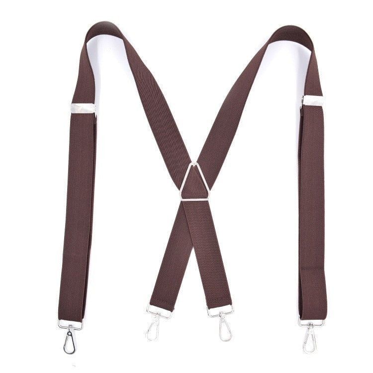 2.5cm width Triangle Metal X Back Suspensorio Classic 4 Hook Clip High Elastic Business Men Gift Suspenders Husband Father