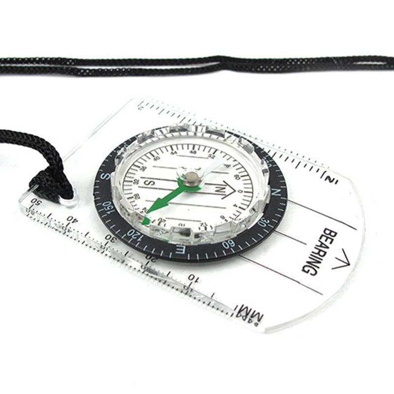 Outdoor Camping Hiking Transparent Plastic Compass Compass Proportional Footprint Travel Military Compass Tools travel kits