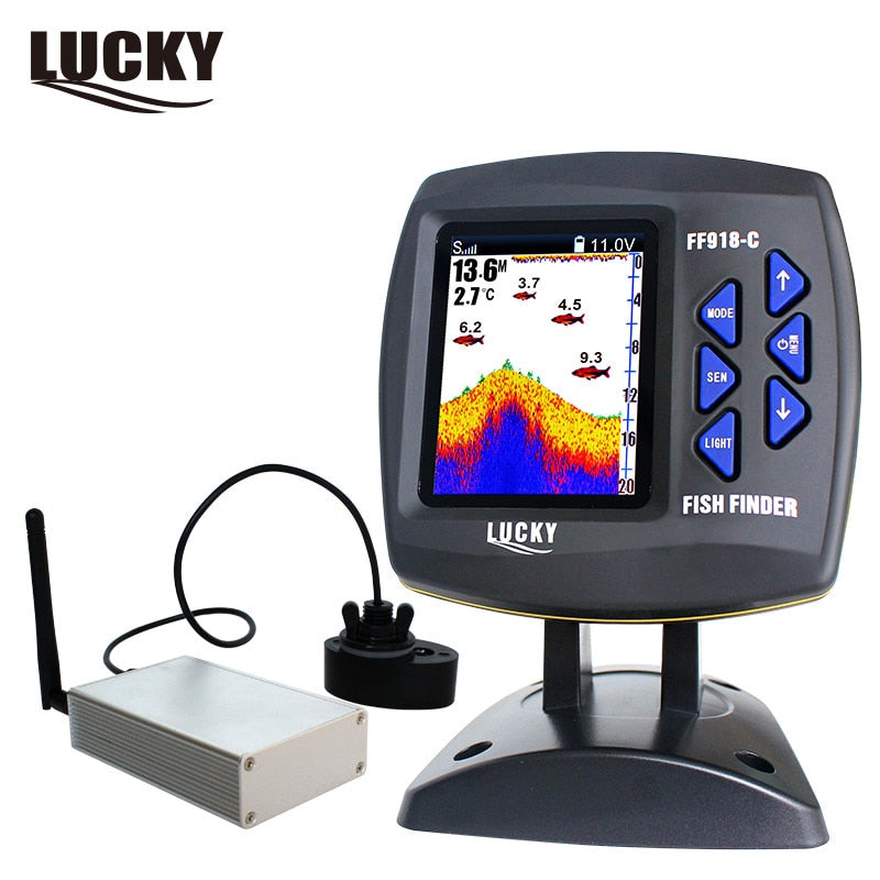 FF918-CWLS Lucky Boat Fish Finder Color Display wireless operating range 300 m Depth Range 100 M