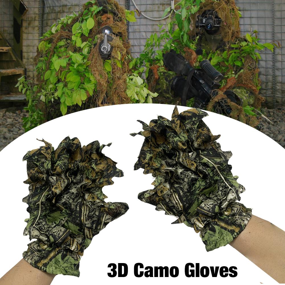 Sneaky 3D Camo Gloves Comfortable Non-slip Durable 3D Leaf Gloves for Paintball Good Concealment Effect Hunting Bird Watching