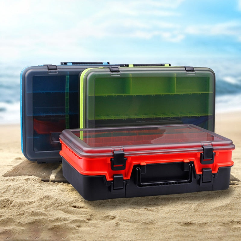 Large-Capacity Double-Layer Fishing Tackle Box Multifunctional Carp Fishing Accessory Storage Box Portable Fishing Bait Box