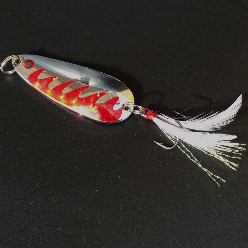 3pcs/lot 15G Metal VIB Fishing Lure Vibration Spoon Lure Crankbait Bass Artificial Hard Baits with Feather Hook VIB tackle