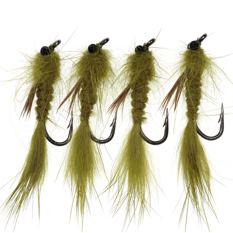 Vampfly 4PCS #10 Chain Head  Vivid Dragon Fly Nymph Streamer Lure Trout Fly Fishing Tackle Bait