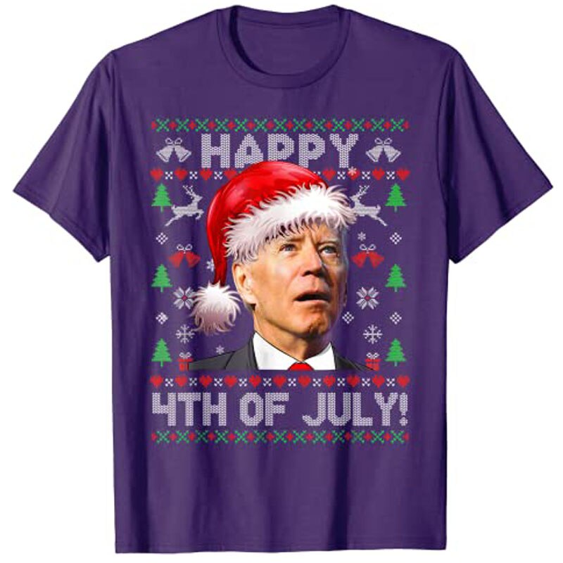 Santa Joe Biden Happy 4th of July Ugly Christmas Sweater T-Shirt