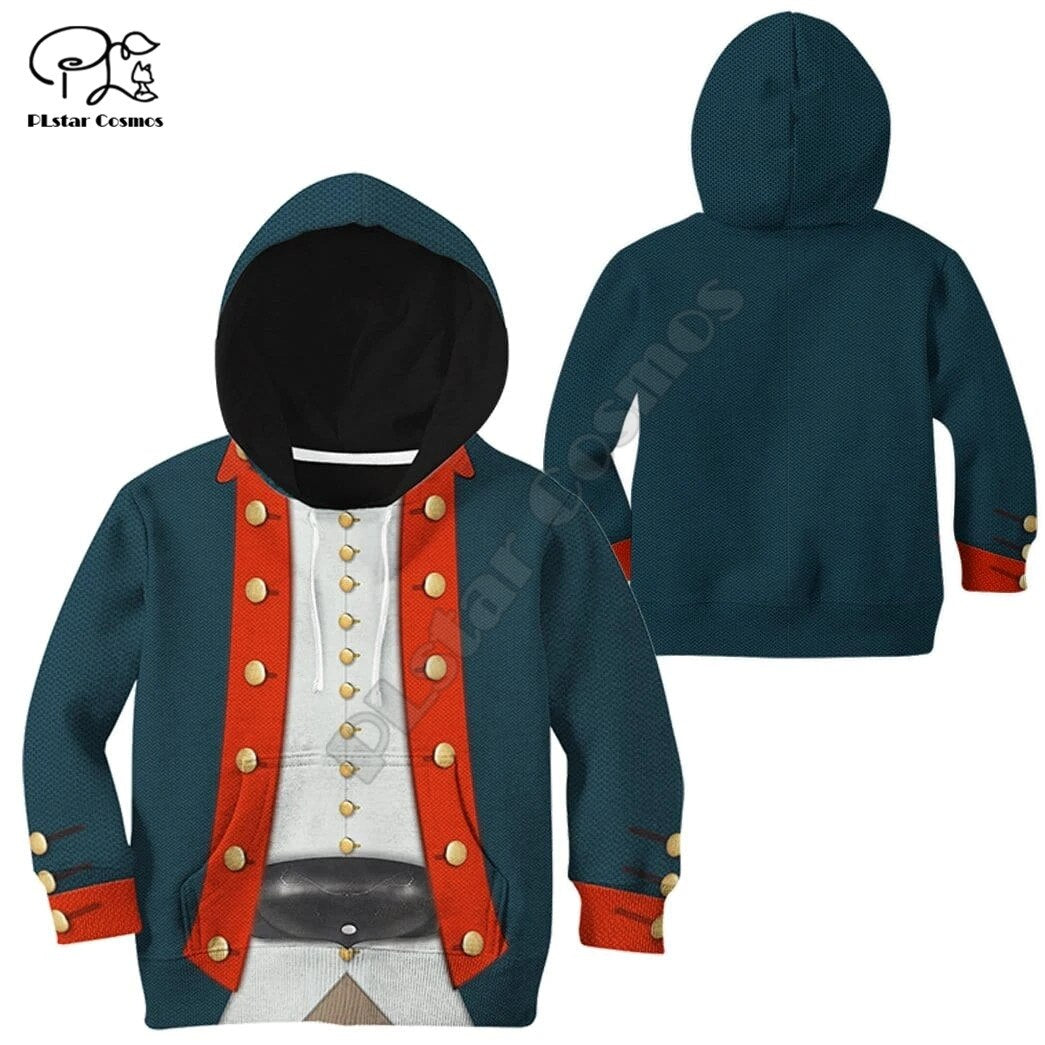 Kids Cloth Anime American Revolutionary War Uniform Children&#39;s wear 3d hoodies/boy sweatshirt Cartoon Hot Movie pant style-4
