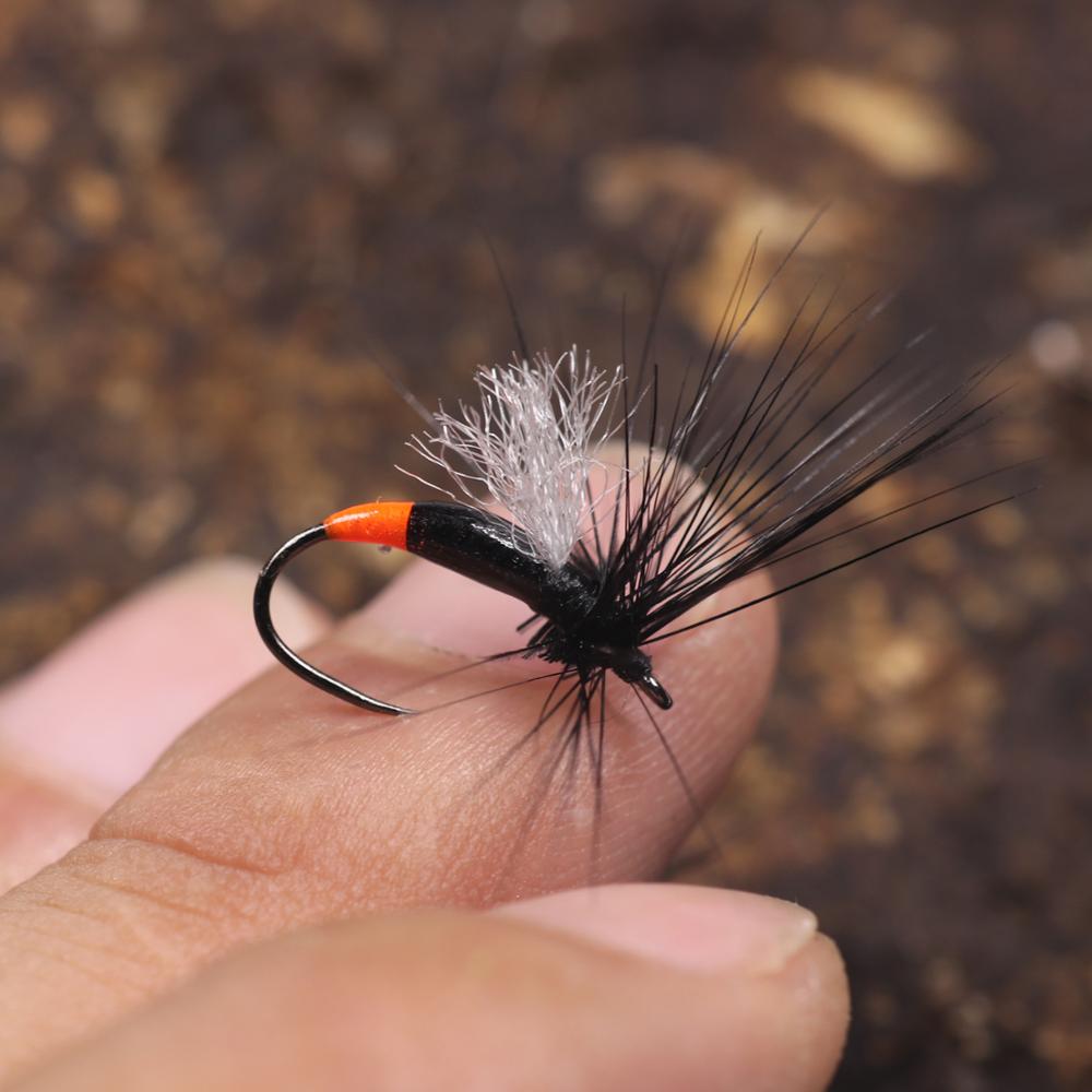 Bimoo 10PCS Size #12 Winged Black Ant Dry Fly Fishing Flies for Rocky River Trout Fishing Flies Artificial Bait Lures
