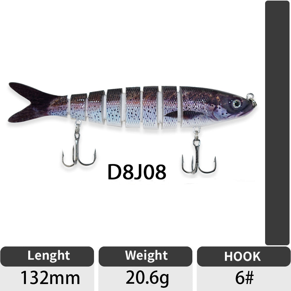 ODS 140mm 30g Sinking Wobblers Fishing Lures Jointed Crankbait Swimbait 8 Segment Hard Artificial Bait For Fishing Tackle Lure