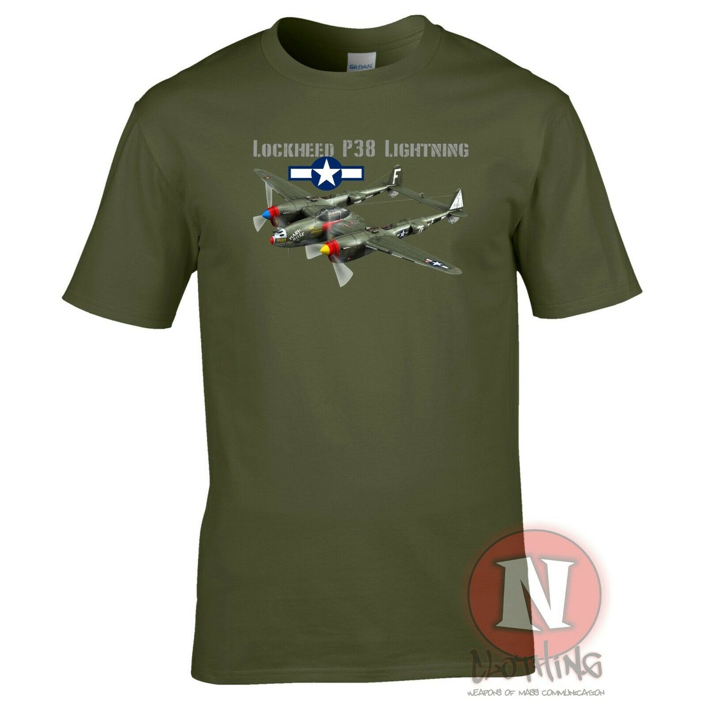 WWII Aircraft US Army Lockheed P-38 Lightning Fighter T-Shirt. Summer Cotton O-Neck Short Sleeve Mens T Shirt New S-3XL
