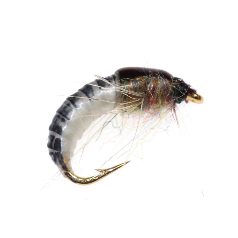 1PC New Realistic Nymph Scud Fly For Trout Fishing Artificial Insect Deer Hair Dry Bait Lure Simulated Scud Worm Fishing Lure