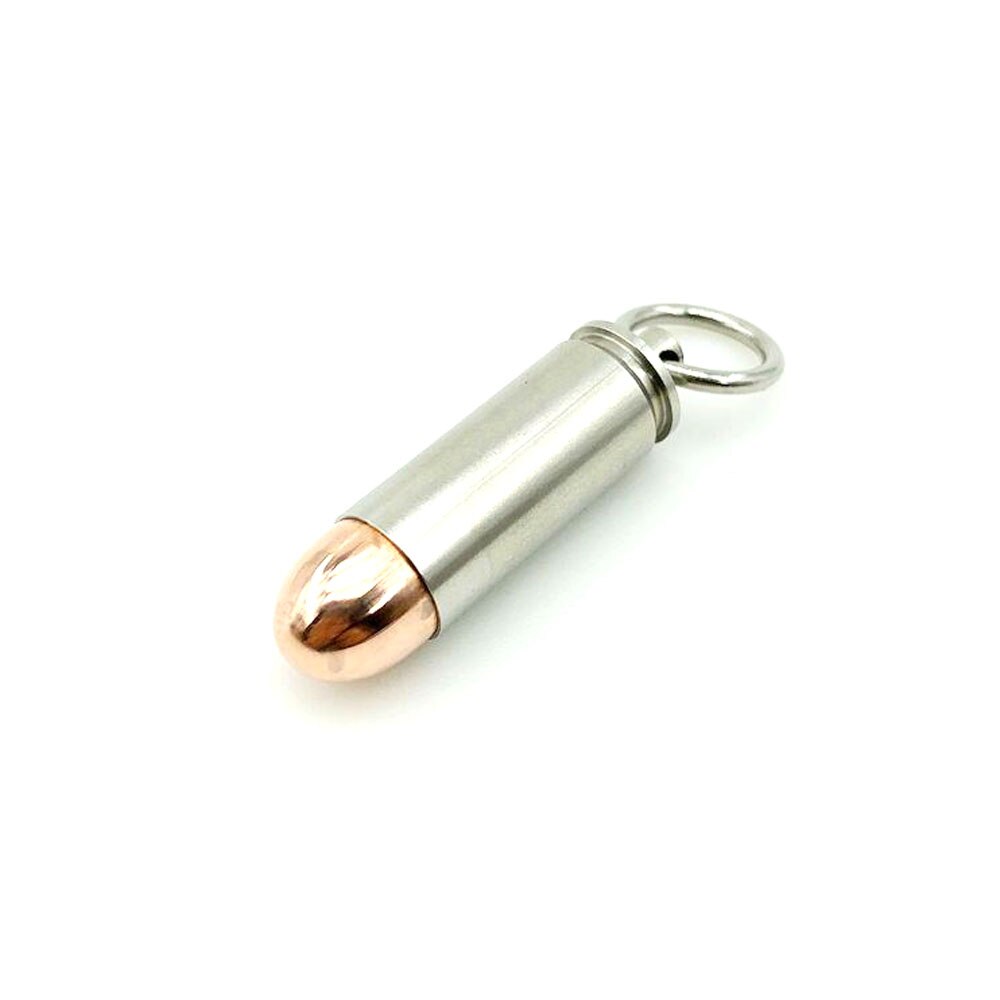 1 Pcs Outdoors Emergency Survival Tool EDC Stainless Steel Brass Copper Bottle Pill Box Waterproof Capsule Seal Keychain