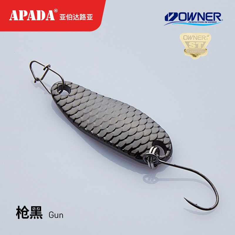 APADA Spoon 007 Loong Scale 2.5g/3.5g OWNER Single Hook 28-32mm Multicolor Metal little Spoon Fishing Lures