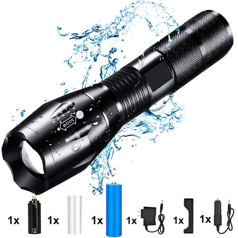 ZK20 8000LM Powerful Waterproof LED Flashlight Portable LED Camping Lamp Torch Lights Lanternas Self Defense Tactical Flashlight