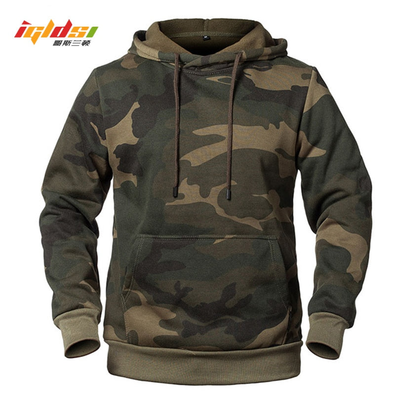 Camouflage Hoodies Men&#39;s Fashion Sweatshirt Male Camo Hooded Hip Autumn Winter Military Hoodie Men&#39;s Fleece Coats  US/EUR Size