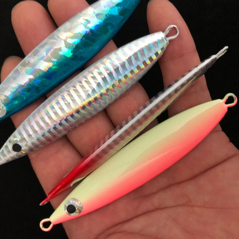 Mackerel Fish Bait Slow Shaking Jigbait Fishing Lure 20g 30g 40g 60g Long Cast Jigs Feather Hook Artificial Lures 1 Piece Sale