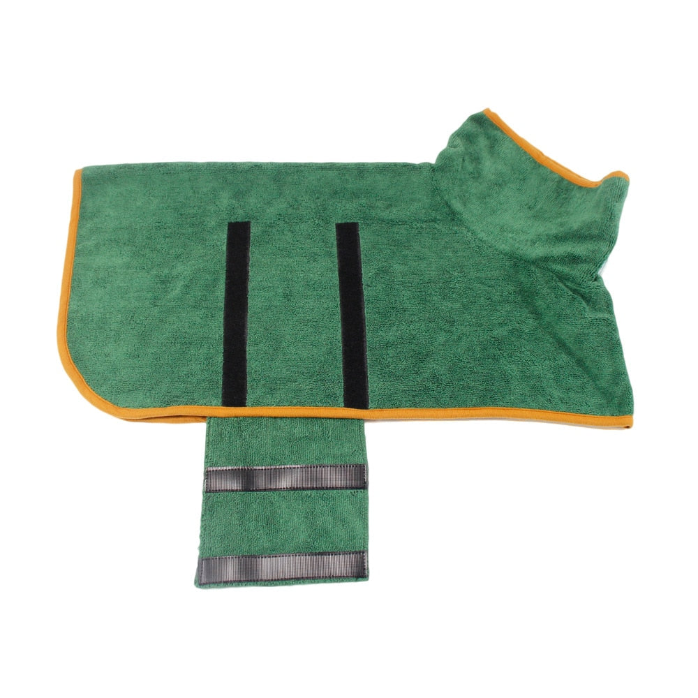 Dog Bathrobe Towel Bath Robe Pet Bathrobe Drying Coat Absorbent Towel For Large Medium Small Dog Super Fast Dry Soft Adjustable