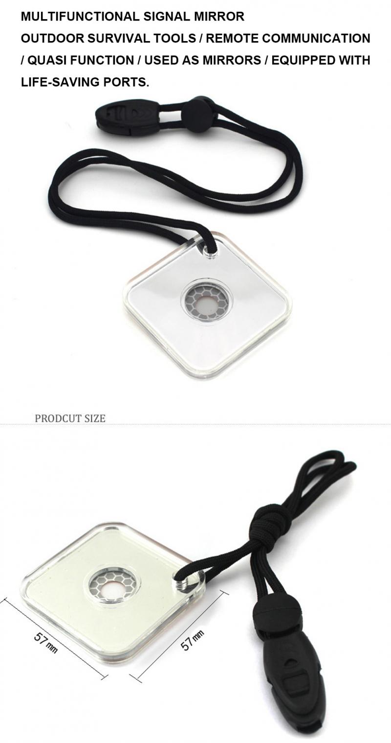 Multifunctional Signal Mirror With Whistle to Reflect Light Outdoor Camping Emergency Survival Tool Easy to Carry Outdoor Tools
