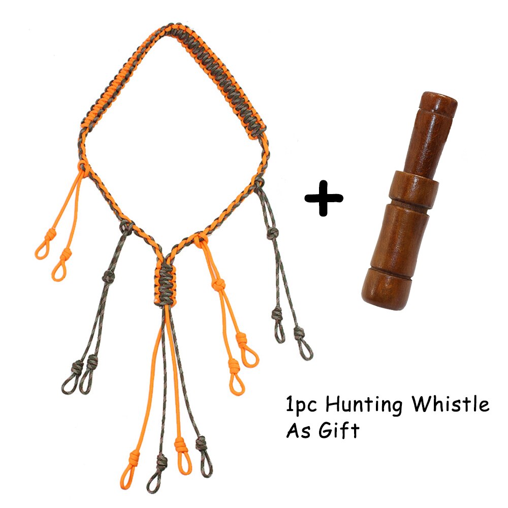 Hunting Whistle Lanyard Cord Outdoor Duck Call Hunting Decoy Rope with 12 Adjustable Loops